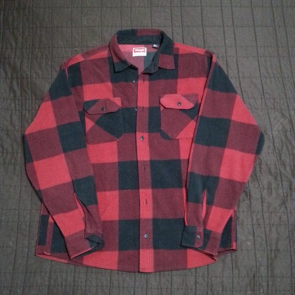 Wrangler Other - Wrangler Buffalo Check Flannel Plaid Shirt Men's XL Long Sleeve  Red Black